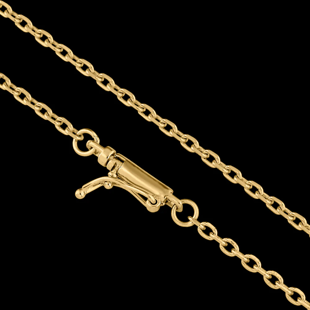 Corrente Cadeado Quina 3mm Banhado a Ouro 18k 750 1 Ano de Garantia