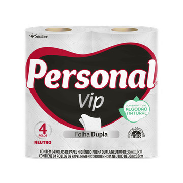 Papel Higiênico Personal Vip Folha Dupla 30m Neutro