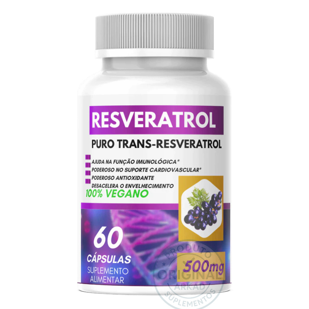 RESVERATROL Natural 100% Original 60 Capsulas Trans Resveratrol