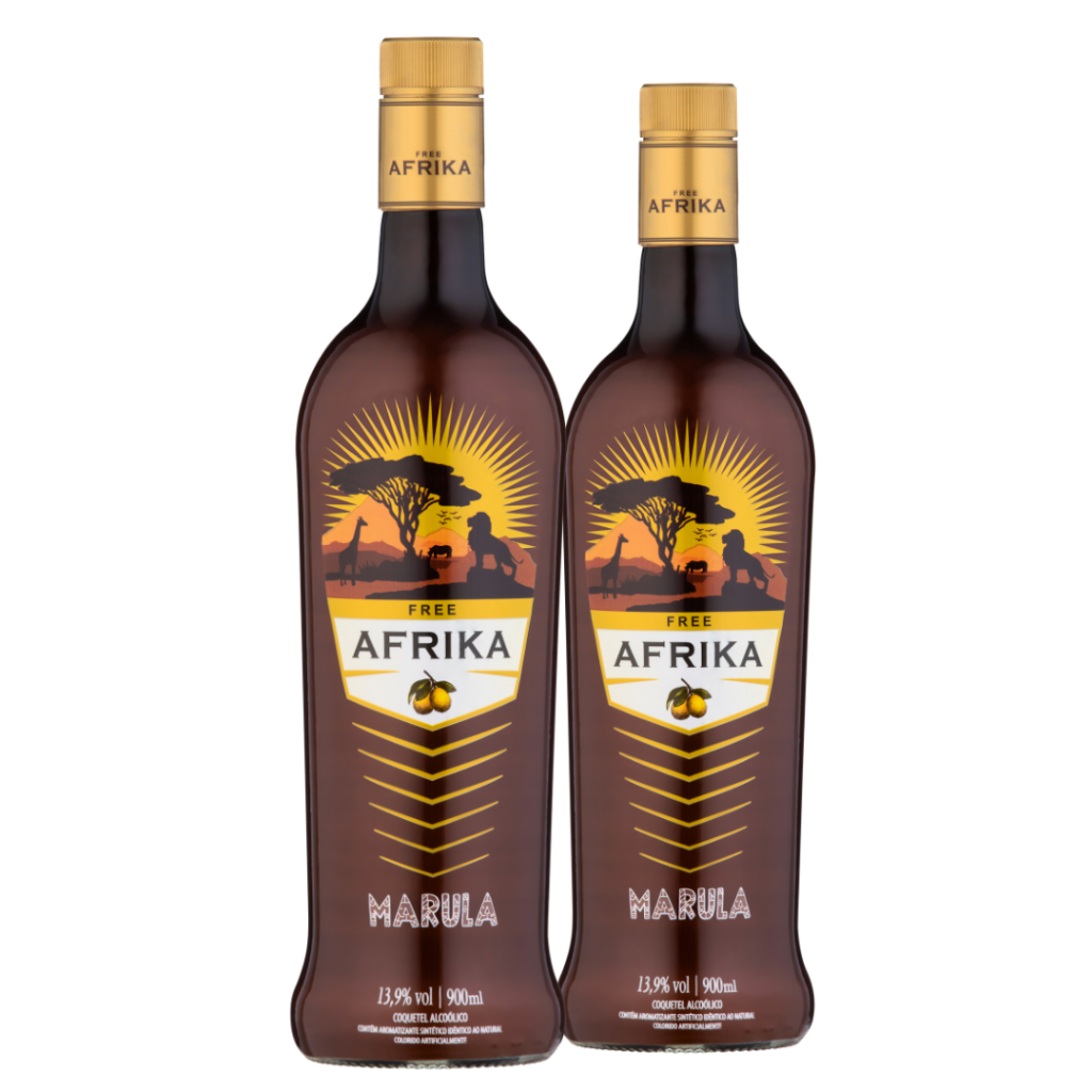 Free Afrika Licor Marula 900ml - kit c/ 2 unid.