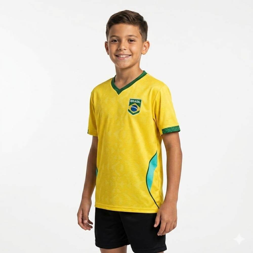 Camiseta Brasil Marin Dry Infantil Amarelo