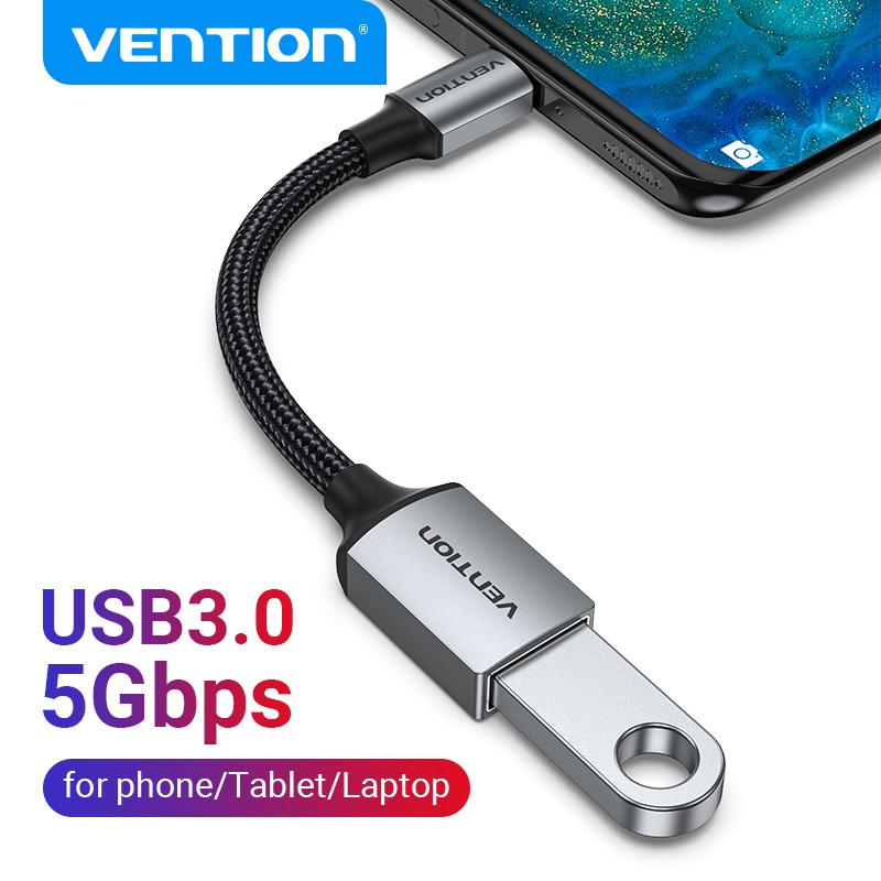 Vention Cabo Adaptador Otg Tipo C Usb 3.0 Macho Para Fêmea De Alta Velocidade  5Gbps Conector Celular Tablet
