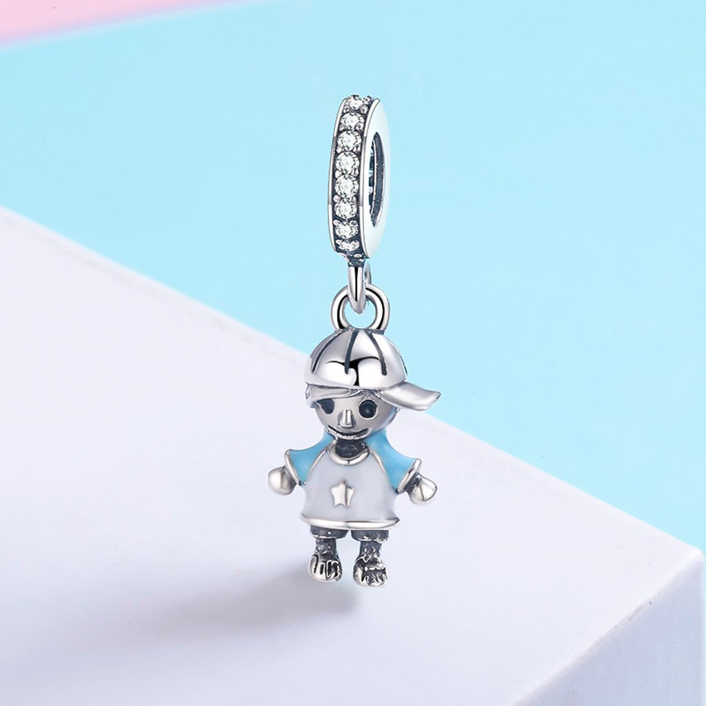 Bamoer Clever Menino Pingentes Encantos Fit Pulseiras Colares Moda Feminina Beads & Jewelry Making Pa5341