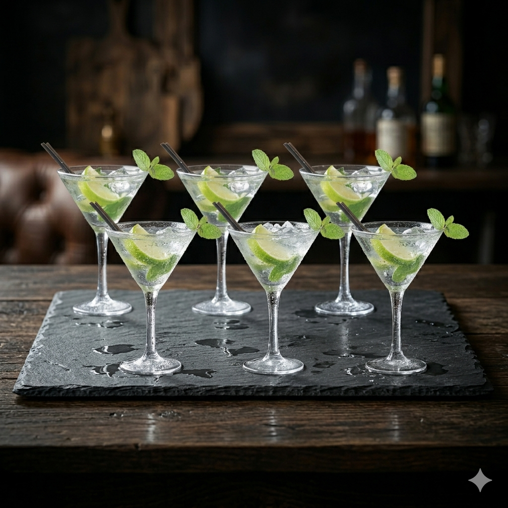 Jogo de Taças de Vidro Martini para Drink 6pcs 225ml - Ruvolo