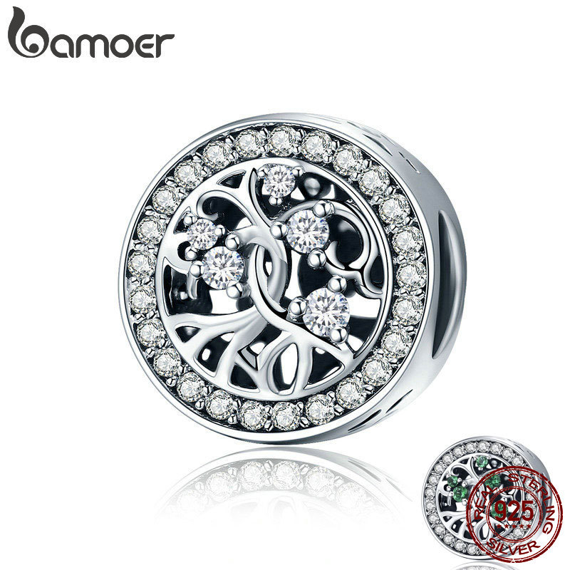 Bamoer 925 Sterling Silver 2 Cores Árvore Da Vida Charme Beads fit Mulheres Pulseira DIY Jóias Presente SCC616