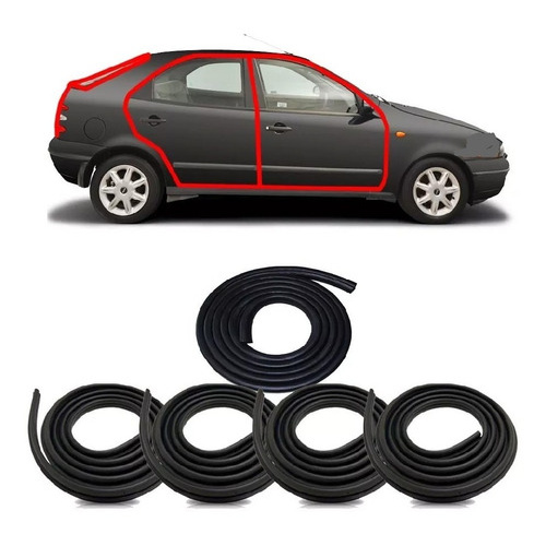Kit Borracha De Vedação Brava 1999 2000 2001 4portas + Malas