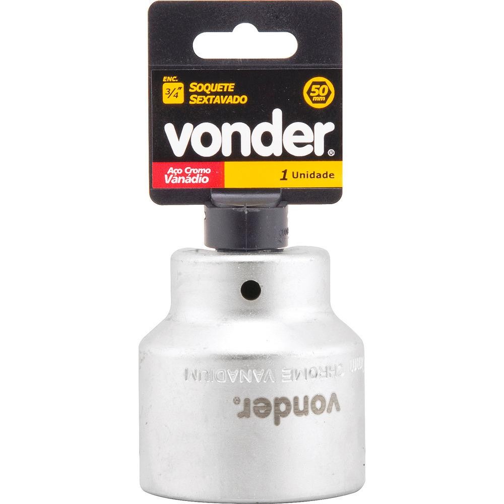 Soquete Sextavado Encaixe 3/4 30mm Curto Cromo Vanádio Vonder
