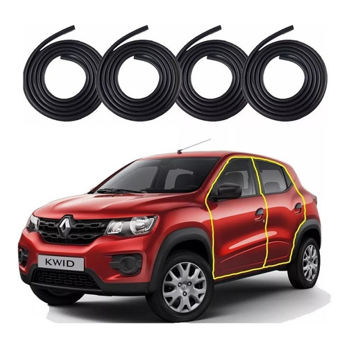 Kit Borrachas De Vedação Kwid 4 Portas 2018 2019 2020