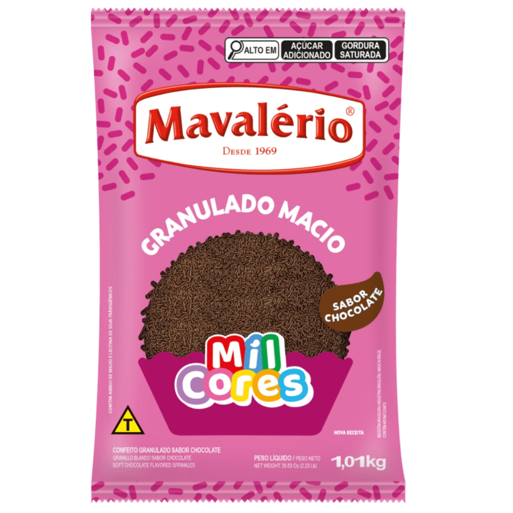 Granulado Macio Sabor Chocolate Mil Cores 1,01kg Mavalério