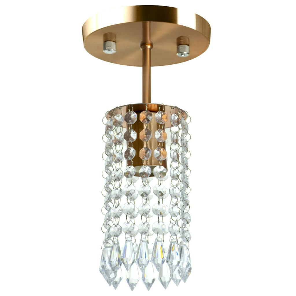 Lustre Clearcrillic Cristal Acrilico Redondo Cobre