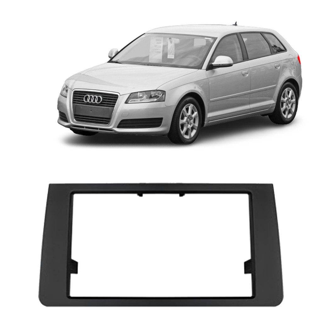 Moldura 2 Din - Audi A3 2007, 2008, 2009, 2010 e 2011 - Preto