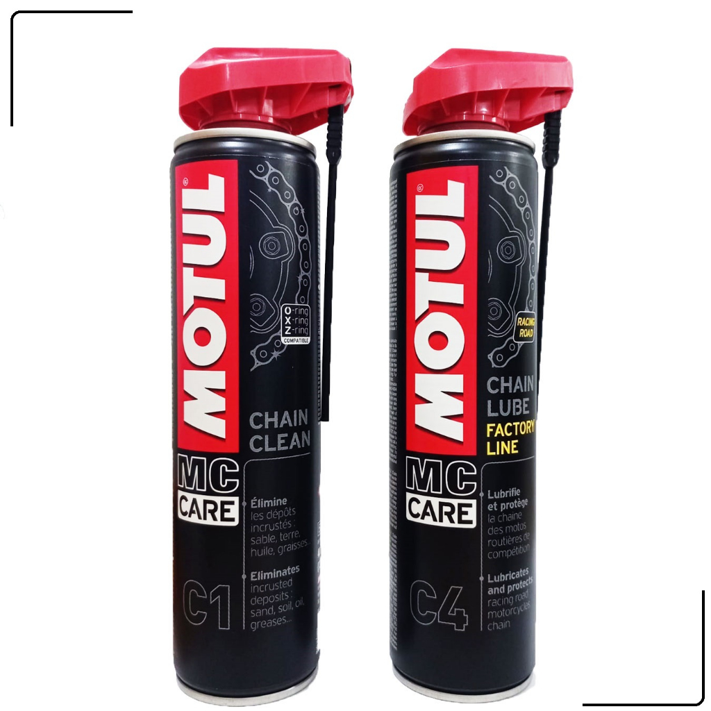 Kit Limpeza + Lubrificação de Corrente Motul C1 E C4