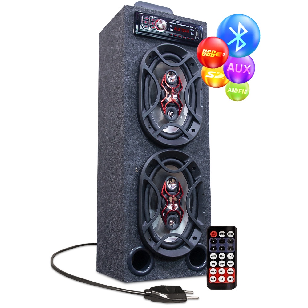 Caixa Ativa Som Bluetooth Usb Bob Amplificada Taramps ou Stetsom Bravox 6x9
