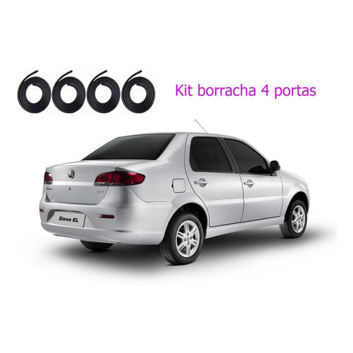 Kit Borracha Vedação Siena 2007 2008 2009 2010 2011 4-porta.